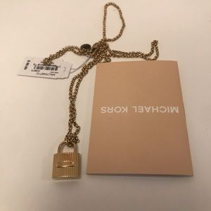 Brand new Michael Kors Ridged Padlock Necklace